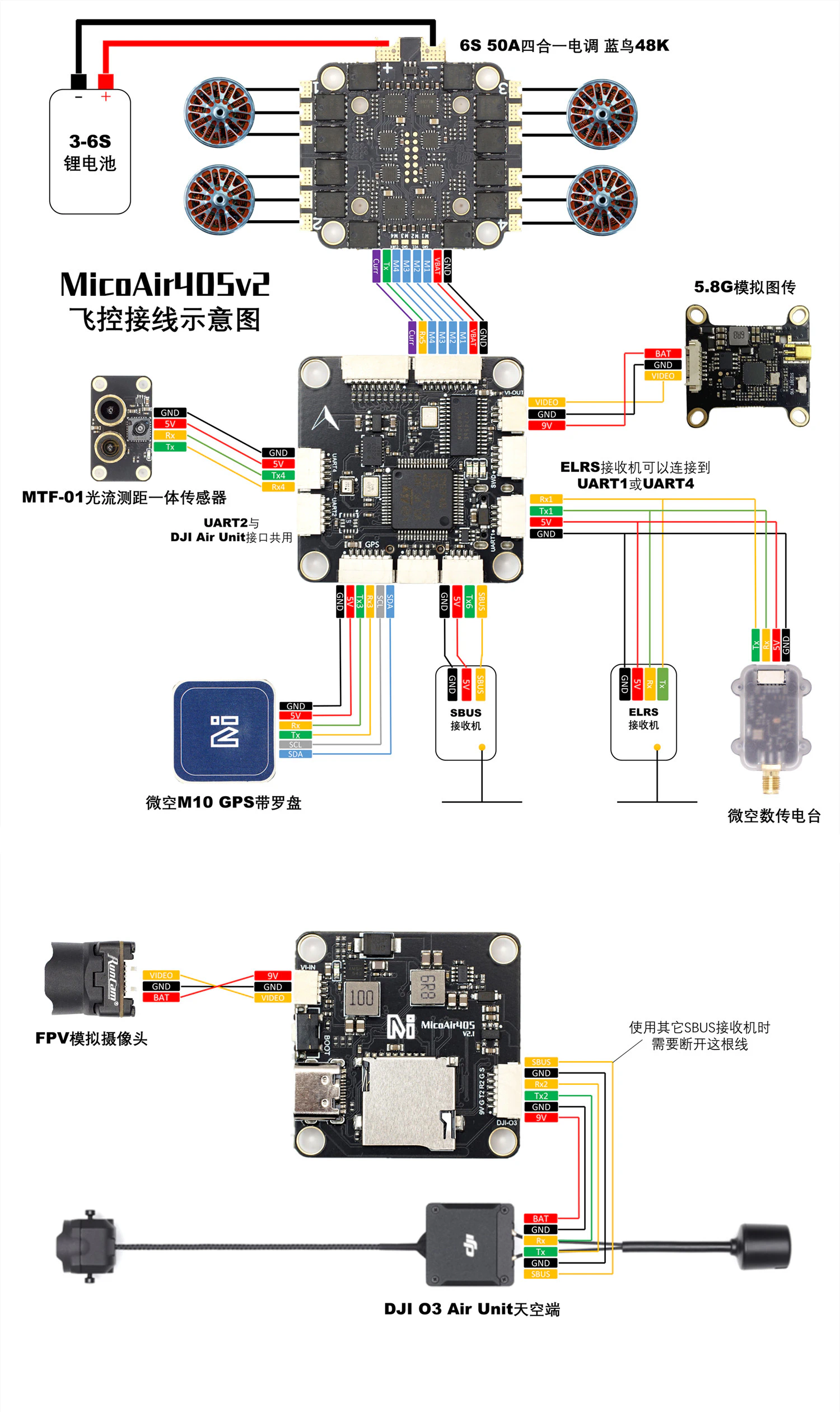MicoAir405v2 典型接线图