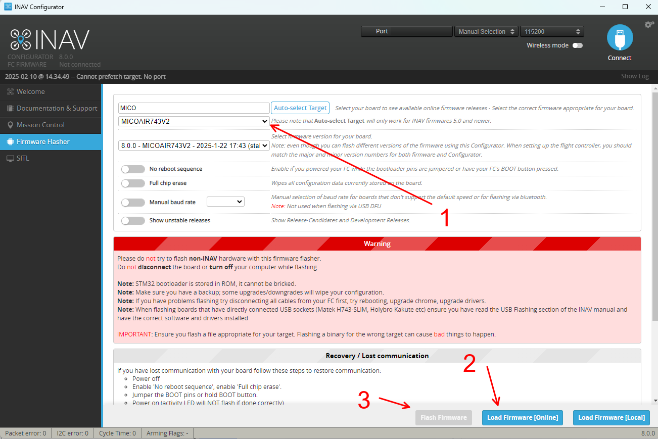 INAV Configurator 中的目标